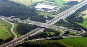 Fyrklöverkorsning på Autobahn